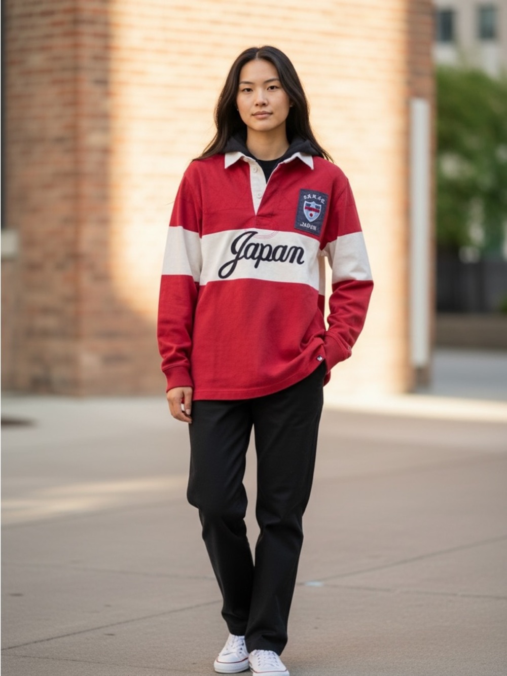 Ralph Lauren Rugby Quilted Jacket - Navy, cream & Red Japan